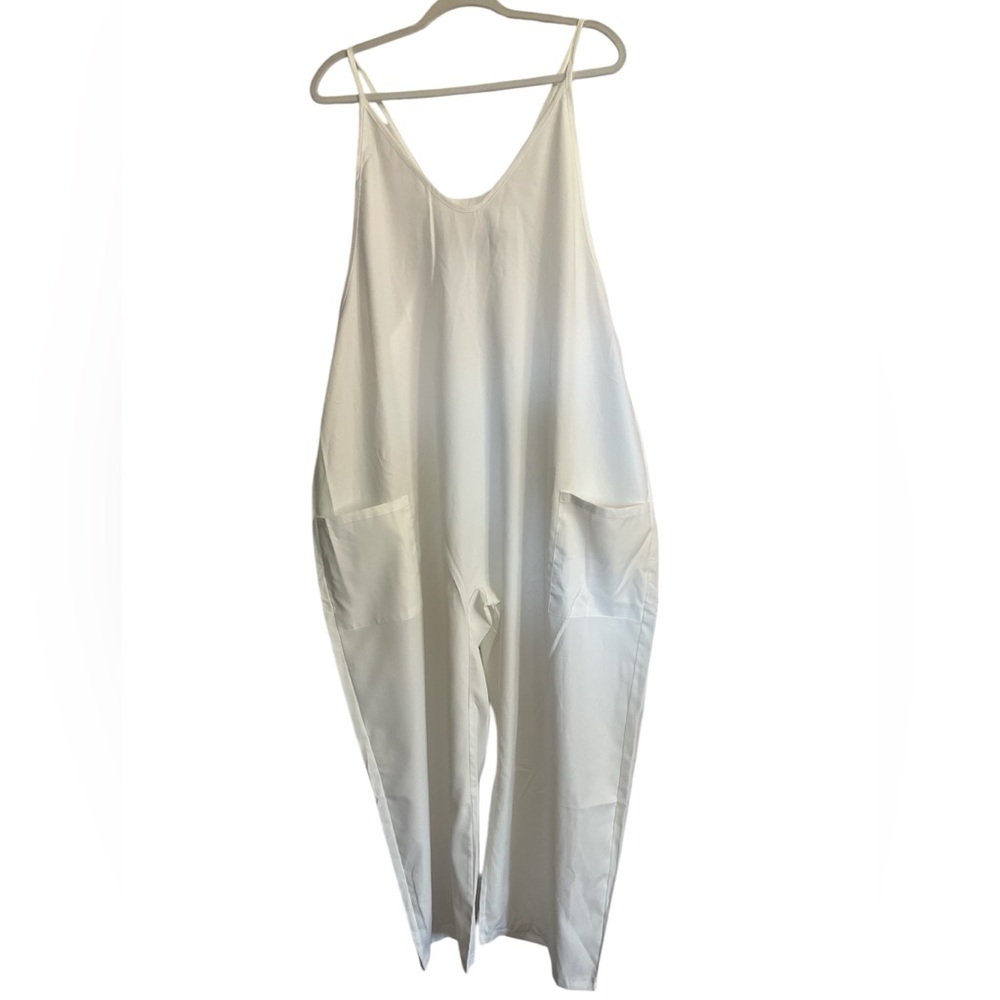 Floral Blooming White Spaghetti Strap Jumpsuit Size M-L